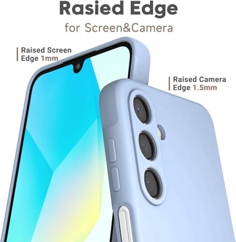 Image of DIZORO Microfiber Candy Case for Samsung M16 5g / F16 5g Smooth Touch Cushion Liquid Soft Silicone Gel Rubber Phone Cases Non-Slip Full Body Protective Shockproof Back Cover- Carolina, Light Blue