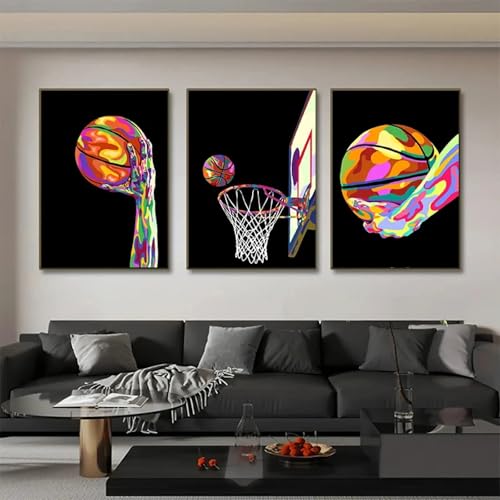 Toile basket-ball et art abstrait de haute finition pour mur contemporain