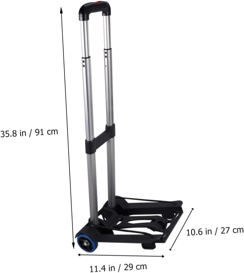 Portable Folding Trolley Small Utility Cart Rolling Wheels Collapsible Luggage Cart