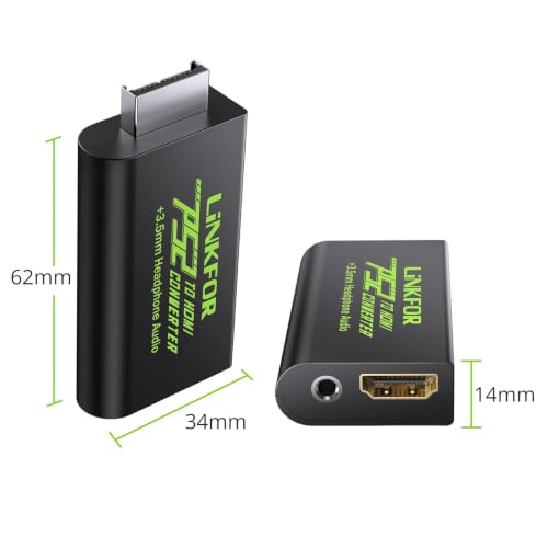 LiNKFOR Convertisseur PS2 vers HDMI avec Sortie Audio 3.5mm Plaquée Or Alimentation USB 480i/576i/480p Adaptateur pour PlayStation 2 sur TV Moderne – vue 4