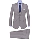 Color: Gris claro vidaXL Traje de Chaqueta Negocios Bodas de Hombre 2 Piezas Talla 56 Gris Claro