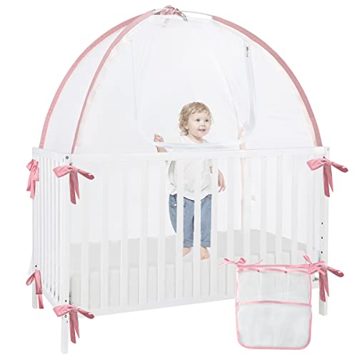 Yomecheo Baby Crib Tent, Crib Cover To Keep Baby From Climbing Out, Baby Safety Net Tent To Stop Baby From Climbing Out Of Crib, Easy Assembly With Strong Rods Structure #TOP22