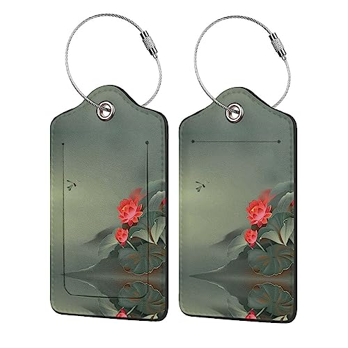 Étiquette de bagage fleur de lotus pour sécuriser votre sac de voyage
