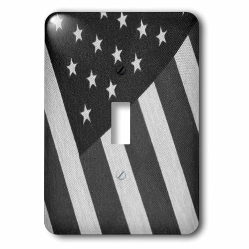 Interrupteur à bascule simple drapeau américain noir blanc 3dRose Lsp_14169_1