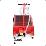 PrecisionAuto 20 Gallon Low Profile Roll Around Oil Drain Pan Electric Oil Change Pan with 110V Electric Pump 8FT Hose & T-Handle for Trucks Cars SUVs Buses