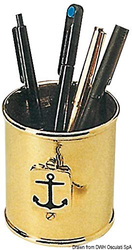 Sconosciuto Portapenne Ottone Lucido Decorato