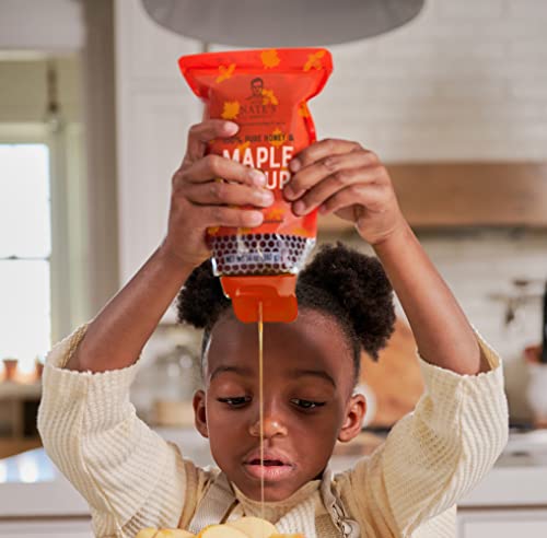 Nate's Honey Maple Syrup - 10.75 Oz Sustainable Pouch - Pure Honey And Real Maple Syrup - All-Natural Topping For Waffles And Pancakes - Kid-Approved Taste #TOP3