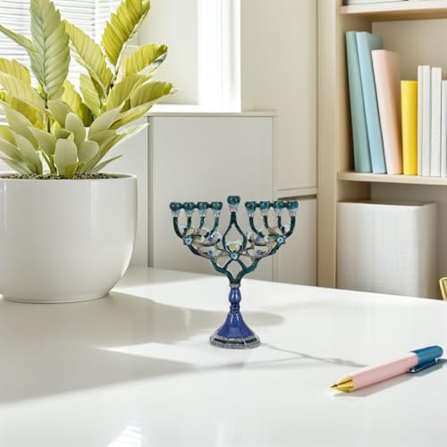 Porte-bougies Hanoukka 9 branches en alliage de zinc pour repas de fête - 6