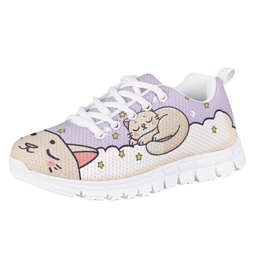 Girls' Print Sneakers - Comfortable Breathable Anti-sllip Lace-Up Design, Perfect for Running, Hiking, Tennis2
