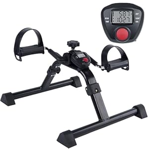 Vaunn Desk Bike Pedal Exerciser with Electronic Display for Indoor Physical Therapy