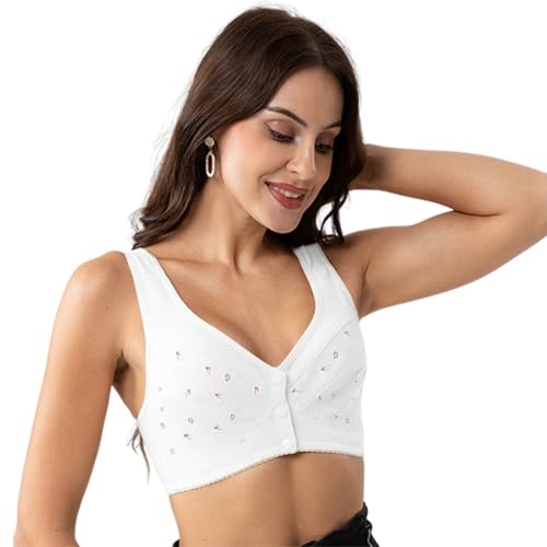 Image of Daisy Bras for Older Women Comfort Soft Breathable Bra Wireless Front Closure Bras