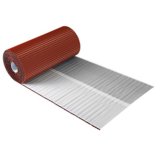Wandanschlussband plissiertes Aluminium 30 cm x 5 m Dach Kamin Wand Schornstein 7 Farben (Ziegelrot)