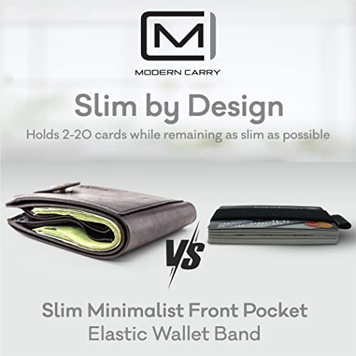 Quick Draw Minimalist Wallet for Men & Women, Elastic Band Minimal Credit Card Holder with Leather Tab, Business Card Holder, Money Clip Alternative (Black) (Black)3