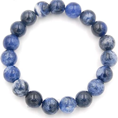 PIERRETOILES Bracelet Quiétude en Sodalite Pierre Naturelle pour Homme et Femme Perles de 8mm Cover
