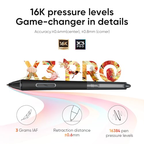 Image of XPPen Artist Pro 14 Gen2 Drawing Tablet with Screen 14 inch Graphic Art Tablet with Full Laminated Anti-Glare Screen 16384 Pressure Levels X3 Pro Battery-Free Stylus 123% sRGB Tilt Stand Mini Keydial