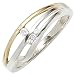 Produktbild JOBO Damen-Ring aus 925 Silber Bicolor vergoldet mit Zirkonia Größe 58