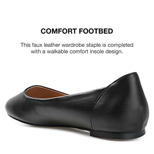 Journee Collection Kavn Comfort Insole Narrow Width Slip On Round Toe Ballet Flats - Black - 6.5 NW4