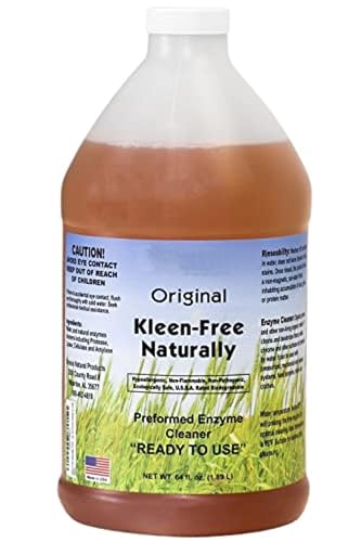 Kleen Free Naturally Preformed Enzyme Cleaner, Enzyme Solution, Multi-Purpose Cleaner, Laundry Additive, and More - Ready-To-Use - Original Scent - 64oz