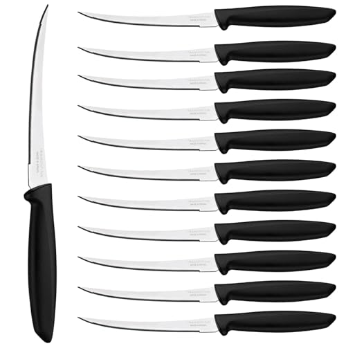 Tramontina - Couteau à tomates noir Plenus. Inox et polypropylène. X 12