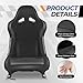 Auto Dynasty Pair of Racing Seat Universal Woven Fabric Vinyl Reclinable Bucket Seats with Bottom Mount Sliders For 4 Point Harness, 36