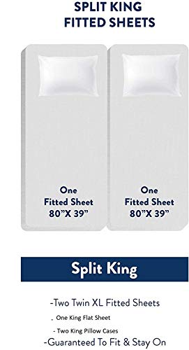 American Linen Adjustable California King Bed Sheets 5Pcs Lavender Solid -100% Egyptian Cotton 8 Inches Deep Pocket (Split-California King) #TOP1