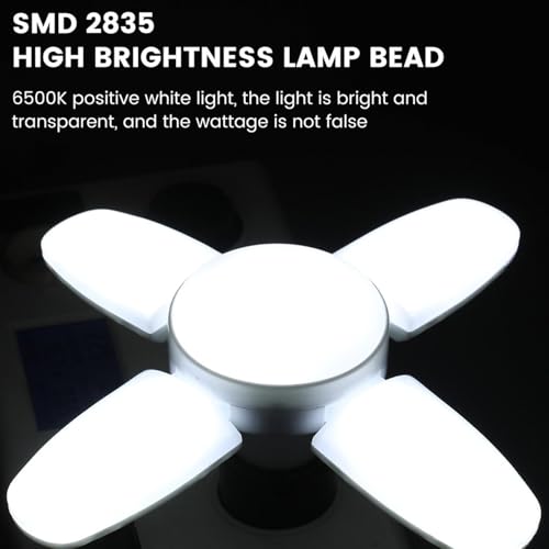 led ガレージライト 天井 ガレージライト led 作業灯 L ed シーリング折りたたみ式 球数：40個 80（lm） 交換が簡単で、死角を効果的に減らし、暖かく快適な雰囲気を作り出します 作業場、保管室、洗濯室用の折りたたみパネル付きシーリング [5]