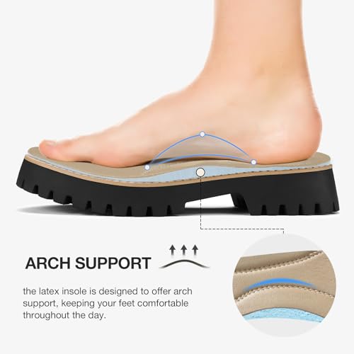 Image of ZURIN Loafers for Women Platform Chunky Heel Loafers Lug Sole Penny Loafers Comfortable Womens Business Casual Shoes