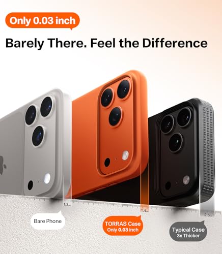 Image of TORRAS Slim Fit for iPhone 17 Pro Max Case Thin 6.3 inch Velvety Matte Orange