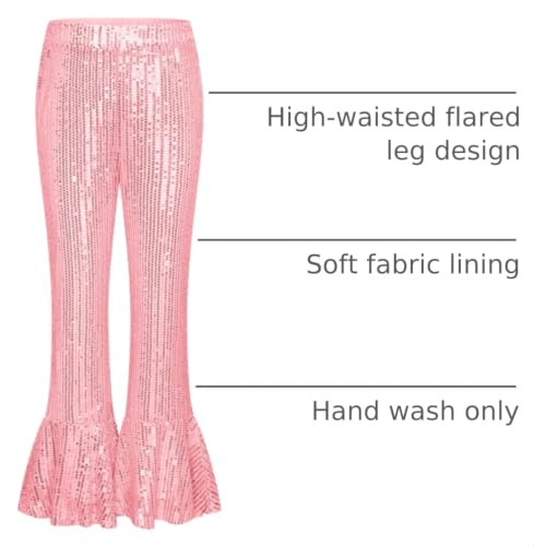 Image of GRACE KARIN Girls Sequin Pants Sparke Trouser Glitter Dance Bell Bottoms 5-14