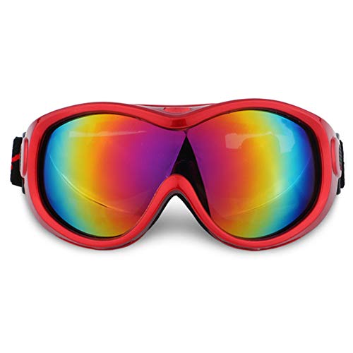 Lunettes de ski protection 100% UV masque snowboard rouge adulte