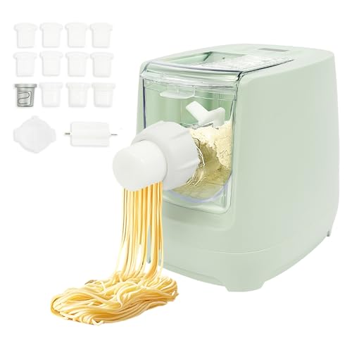 AGULIUM 260W Electric Pasta Maker Machine with 13 Molds, Automatic Noodle Maker Machine for Spaghetti, Fettucine, Thin/Thick/Wide/Flat Noodles, Dumpling Skins for Kitchen Restaurant