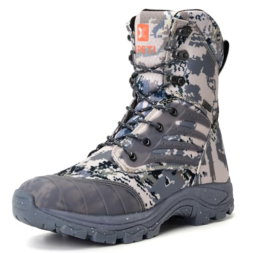XPETI Mens Shadow Trak Hunting Boots Waterproof Military Tactical Boots 8 Inches Camo Size 7