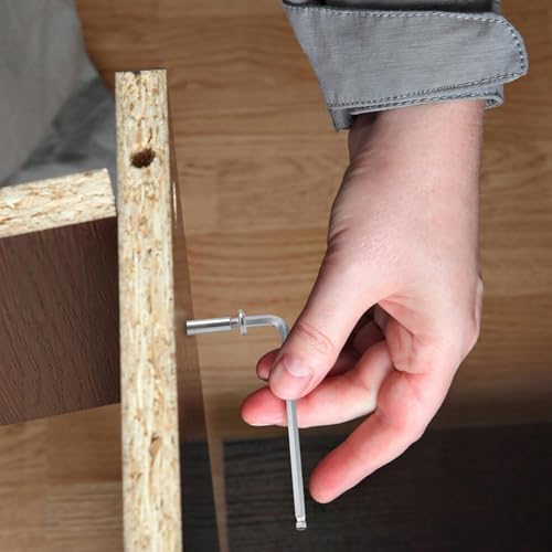 KINDPMA 35 Sets M3*5mm Verbindungsschrauben Möbelschrauben Hülsenschrauben Möbelverbinder Schrankverbinder Innensechskant Edelstahl Flachkopfschrauben Hülsenmutter für Schränken,Holzbret,Türgriffen