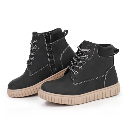 Tobfis Kids Zipper Ankle Boots Kids Sneaker with Boot-Like High Top Design for Boys & Girls(Toddler/Little Kid/Big Kid)