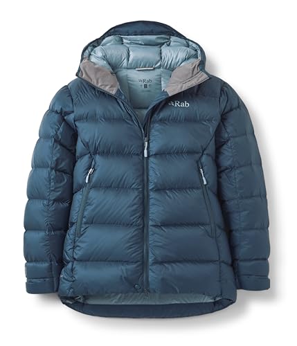 Rab Women's Neutrino Pro Hoody - Lightweight Warm Down Coat for Climbing & Mountaineering - Tempest Blue - Medium