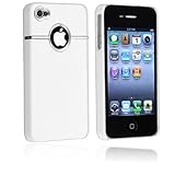  Schutzhülle kompatibel mit iPhone 4 4S Case Hard-Cover Chrome - weiß