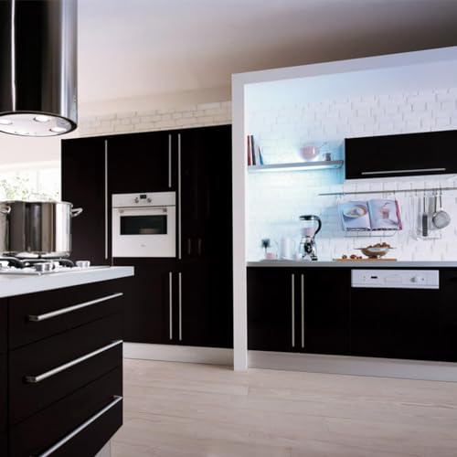Image of HOME13Black Wallpaper Peel & Stick Self Adhesive Removable Wallpaper for Kitchen Cabinet Furniture Countertop Paper (12x100 Inch, Glossy Black Wallpaper)