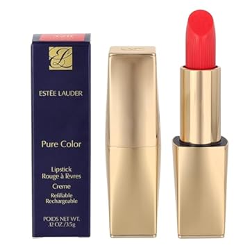 Estée Lauder Batom creme de longa duração Pure Color com acabamento em creme | Plumping & Nutritivo, coral desafiador 320