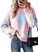 Cicy Bell Sweaters for Women Argyle Plaid Color Block Knit Pullover Tops
