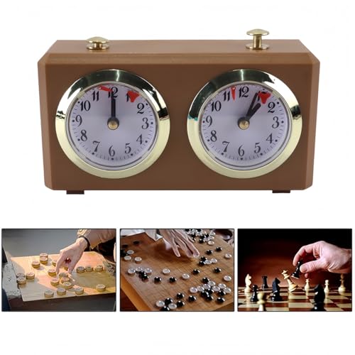 Reloj de ajedrez mecánico analógico Riven para Go y ajedrez chino con base amarilla 6