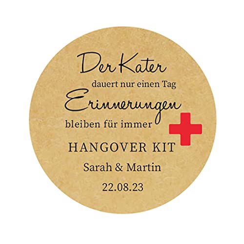 50 PERSONALISIERT Hangover Kit Aufkleber - Der Kater dauert nur einen Tag,Erinnerungen bleiben für immer Etiketten für Hochzeit,Gastgeschenk,Junggesellenabschied,Geburtstag Feier -Rd 052 (Kraft) 50 PERSONALISIERT Hangover Kit Aufkleber - Der Kater dauert nur einen Tag,Erinnerungen bleiben für immer Etiketten für Hochzeit,Gastgeschenk,Junggesellenabschied,Geburtstag Feier -Rd 052 (Kraft)