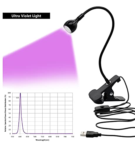 D&eacute;tecteur de tr&eacute;sorerie UV et lampe de bureau clip LED rechargeable - 6