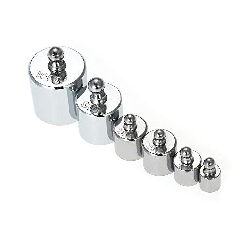 Anself 6 pcs Peso 5g 10g 2x20g 50g 100g Gramas de Precisão de Calibração Pesos Kit Conjunto Total 20