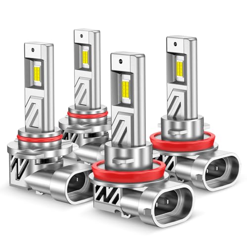 Image of SEALIGHT 9005 H11 LED Bulbs Combo, 180,000LM 6500K Output Canbus Ready, 9005 H11 For Powersports IP68 80000Hrs Lifespan, 1:1 Size Real Halogen, 3Mins Installation, 4 Pack