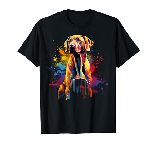 Cute Rhodesian Ridgeback Dog on painted Rhodesian Ridgeback T-Shirt for Men Women Kids