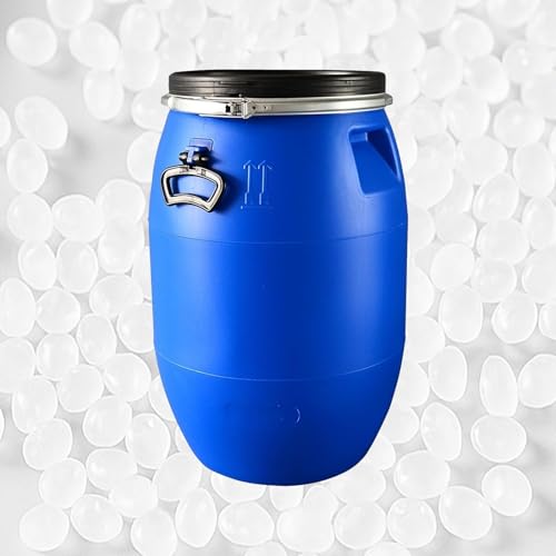Plastic Drum,Food Grade Plastic Barrel with Lid,Rain Barrel for Shipping Air Tight Industrial Storage Container Blue(30L)