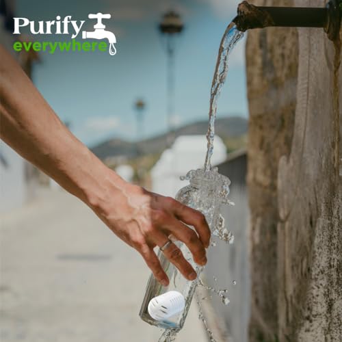 PURIBLOC GOpure Water Purifier, Portable Water Filter, Pod Water Filter System, Ideal for Camping, Backpacking, Running Water Bottle, and More