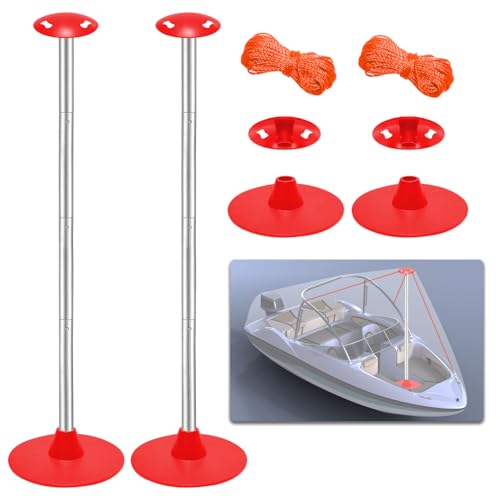 GOOSO 2 Pack Boat Cover Support Poles Height Adjustable Support Poles Pontoon System for...