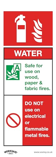 Sealey SS27P10 Water Fire Extinguisher - Safe Conditions Safety Sign - Rigid Plastic - Pack of 10