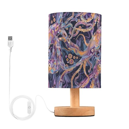 Lámpara de mesa de noche animal marino multicolor miniatura 1